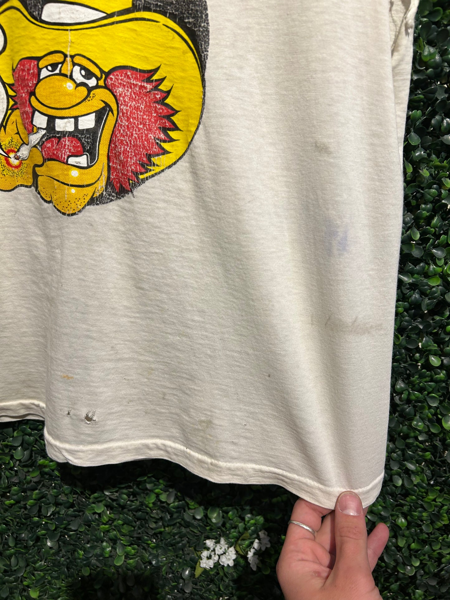 70s Panama Red Cut-Off T-Shirt. Size Medium