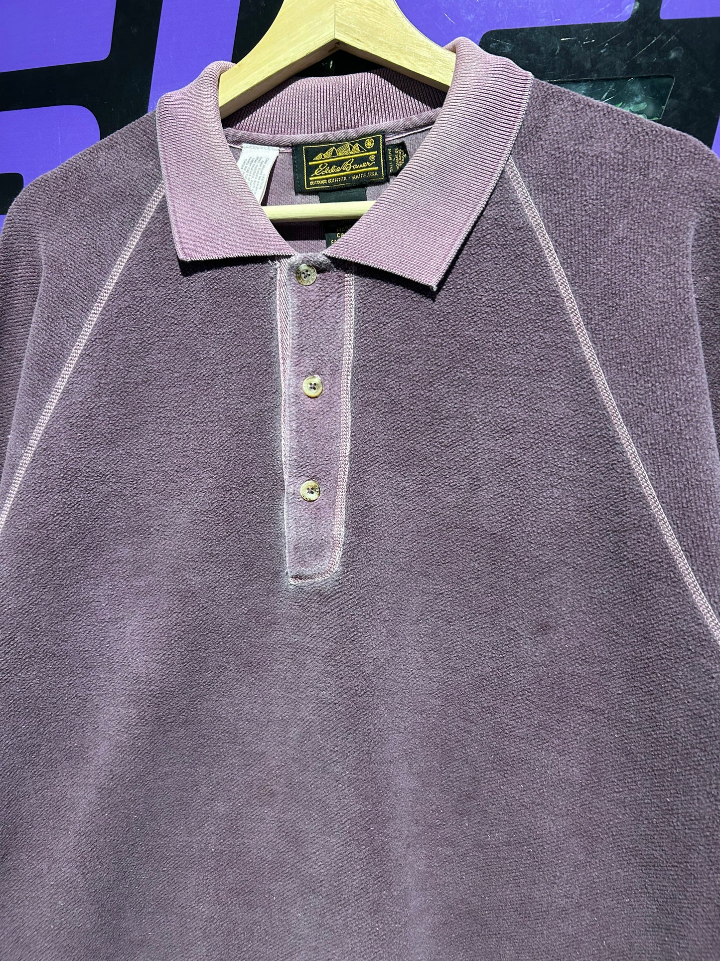 Vintage Eddie Bauer LS Polo Shirt. Size XL (Tall)