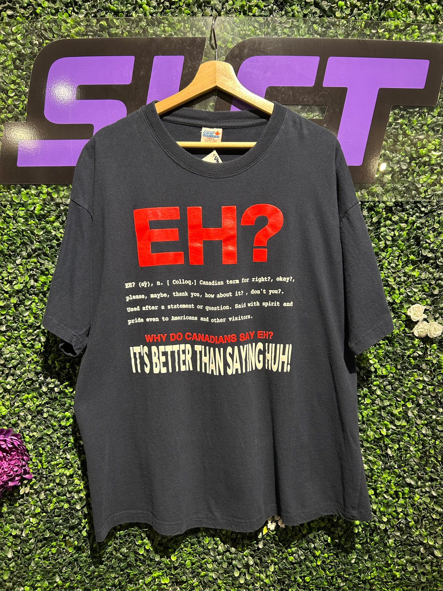 Vintage Why Do Canadians Say Eh? T-Shirt. Size XL