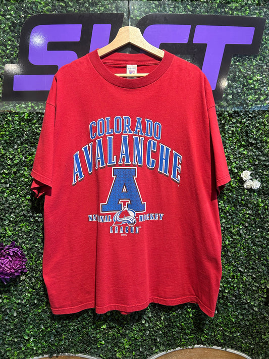 90s Colorado Avalanche Logo7 T-Shirt. Size XXL
