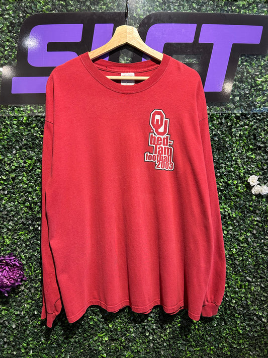 2003 Oklahoma Sooners Football The Bedlam Game LS Shirt. Size XL