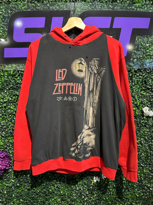 00s Led Zeppelin Homemade Hoodie. Size Large