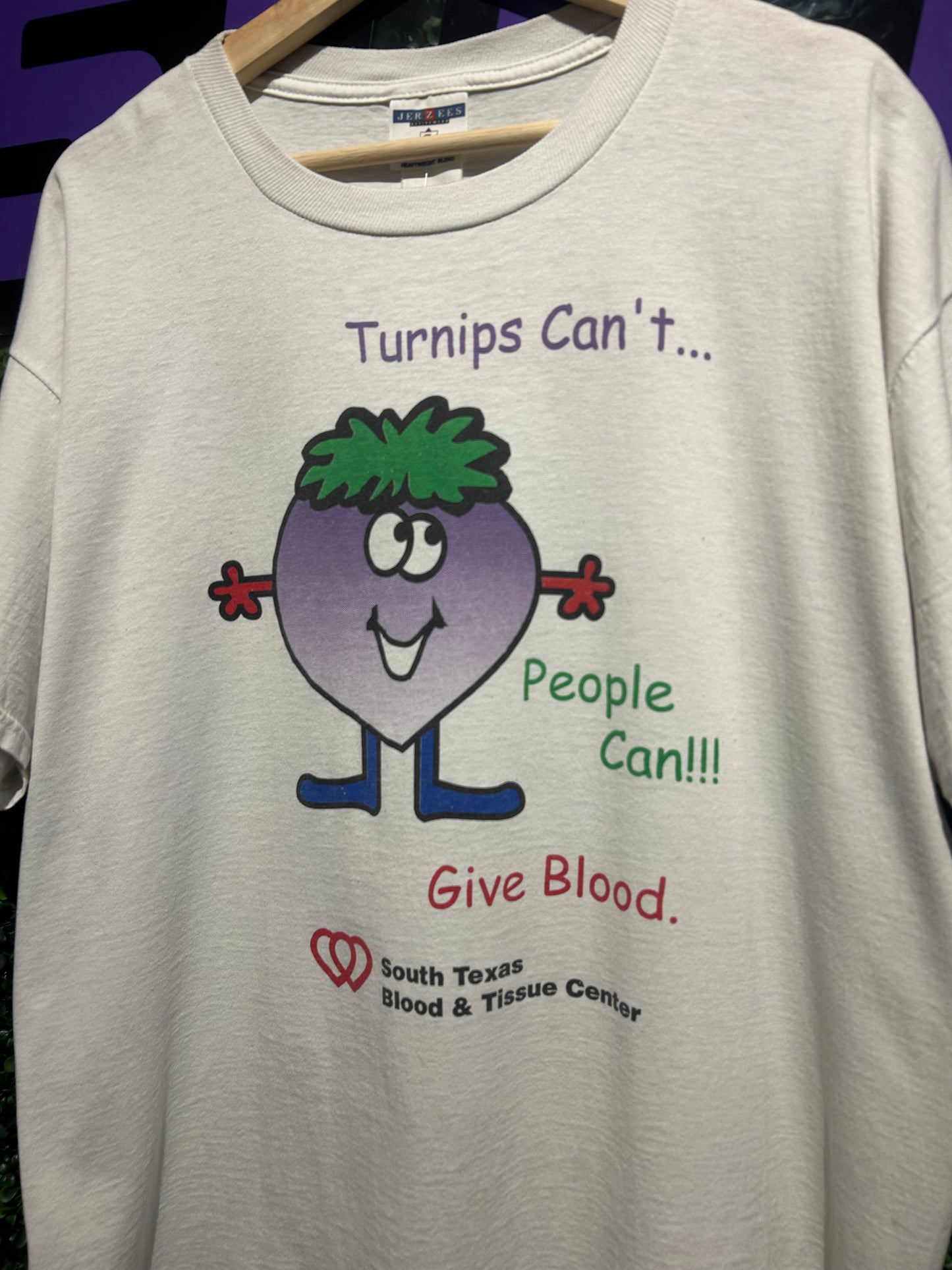 Vintage Turnips Can’t Give Blood T-Shirt. Size XL
