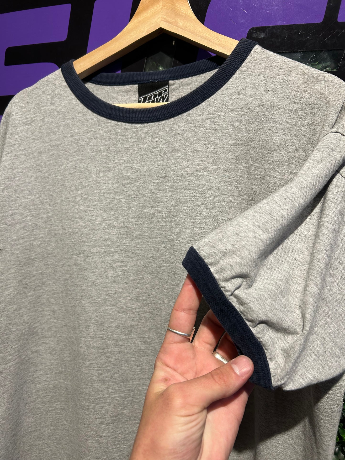 Vintage Top Heavy Blank Ringer T-Shirt. Size L/XL