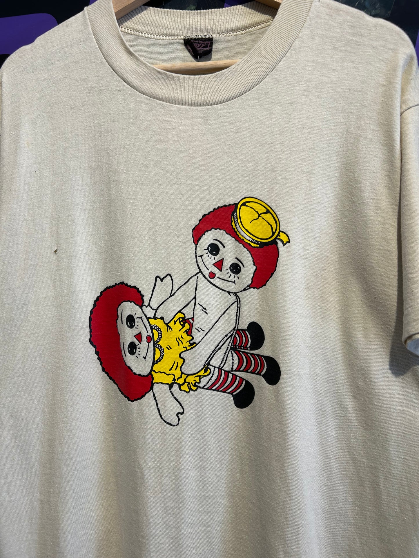 70s Raggedy Ann & Andy Sex Parody T-Shirt. Size Large