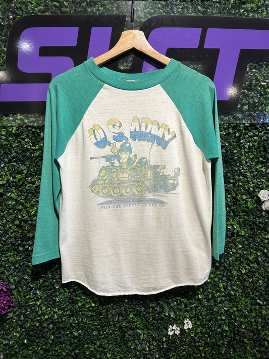 80s U.S. Army Raglan Shirt. Size S/M