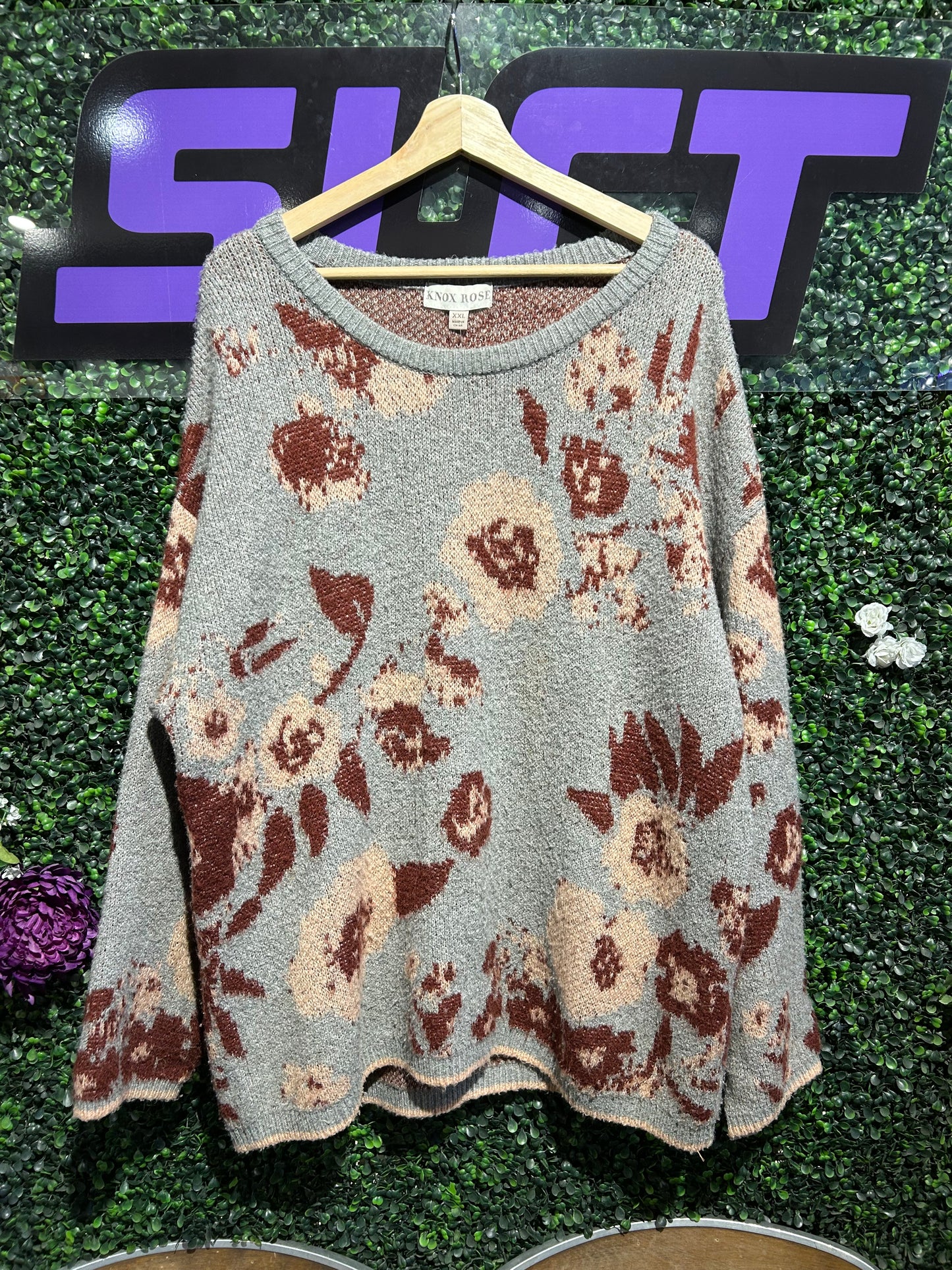 00s Knox Rose Knit Sweater. Size XXL