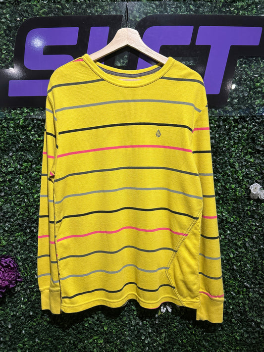 00s Volcom Striped LS Thermal Shirt. Size Large