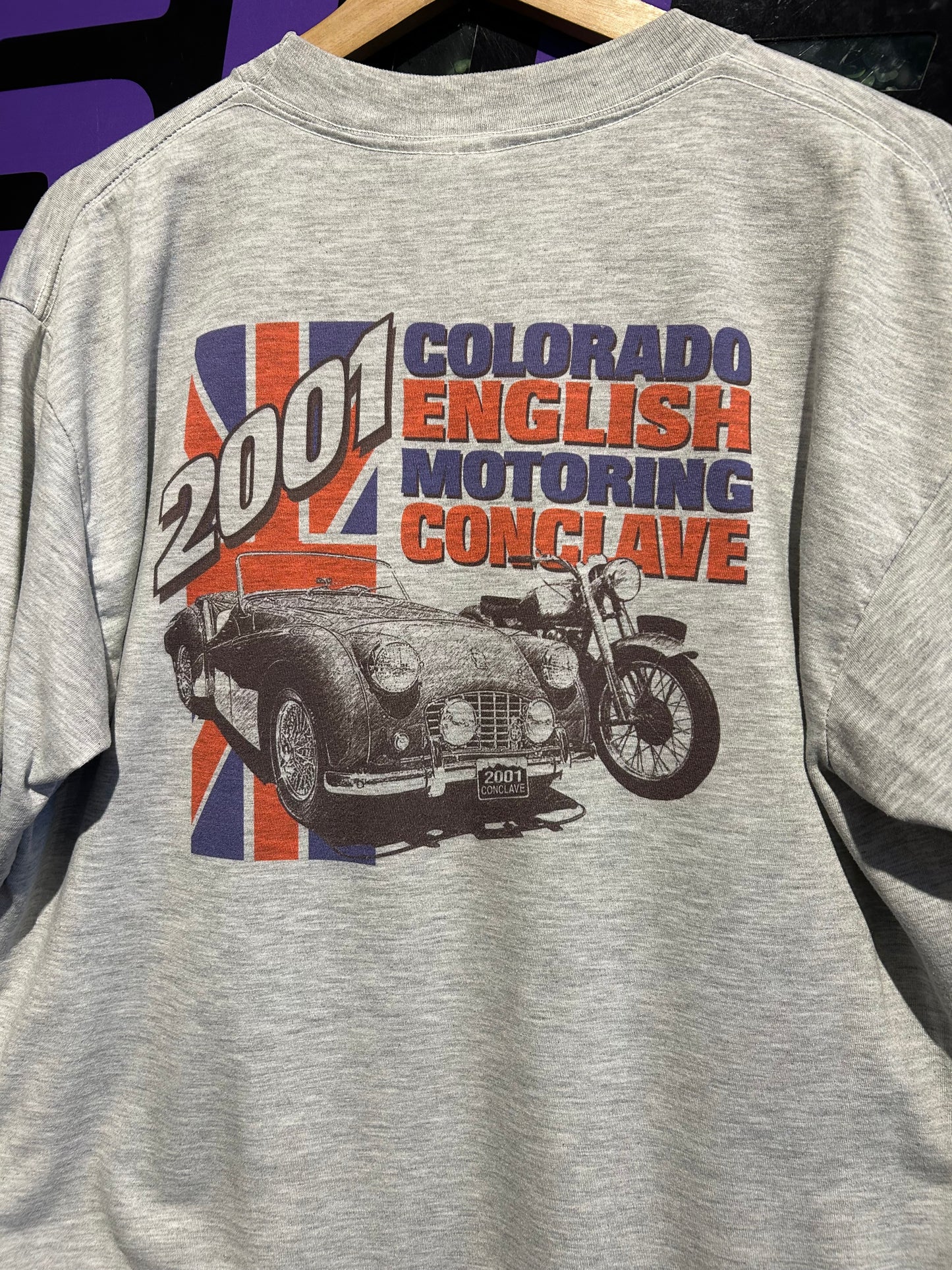 2001 Colorado English Motoring Conclave T-Shirt. Size L/XL