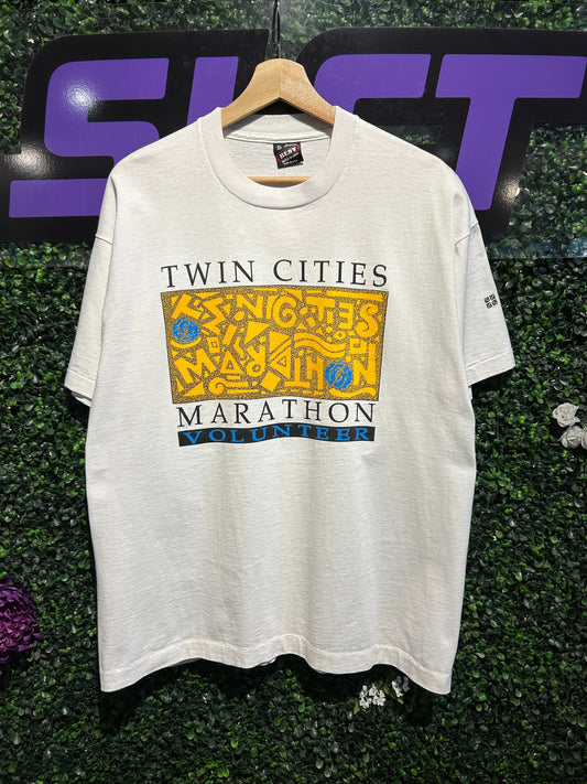 90s Twin Cities Marathon T-Shirt. Size L/XL