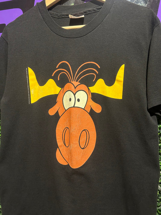 1993 Rocky & Bullwinkle Taco Bell Promo T-Shirt. Size Medium