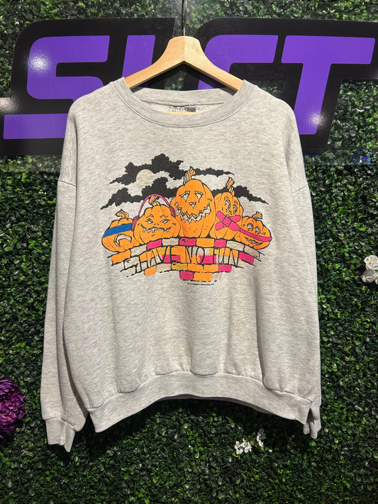 90s Jack-O-Lantern Pumpkin Crewneck. Size Large