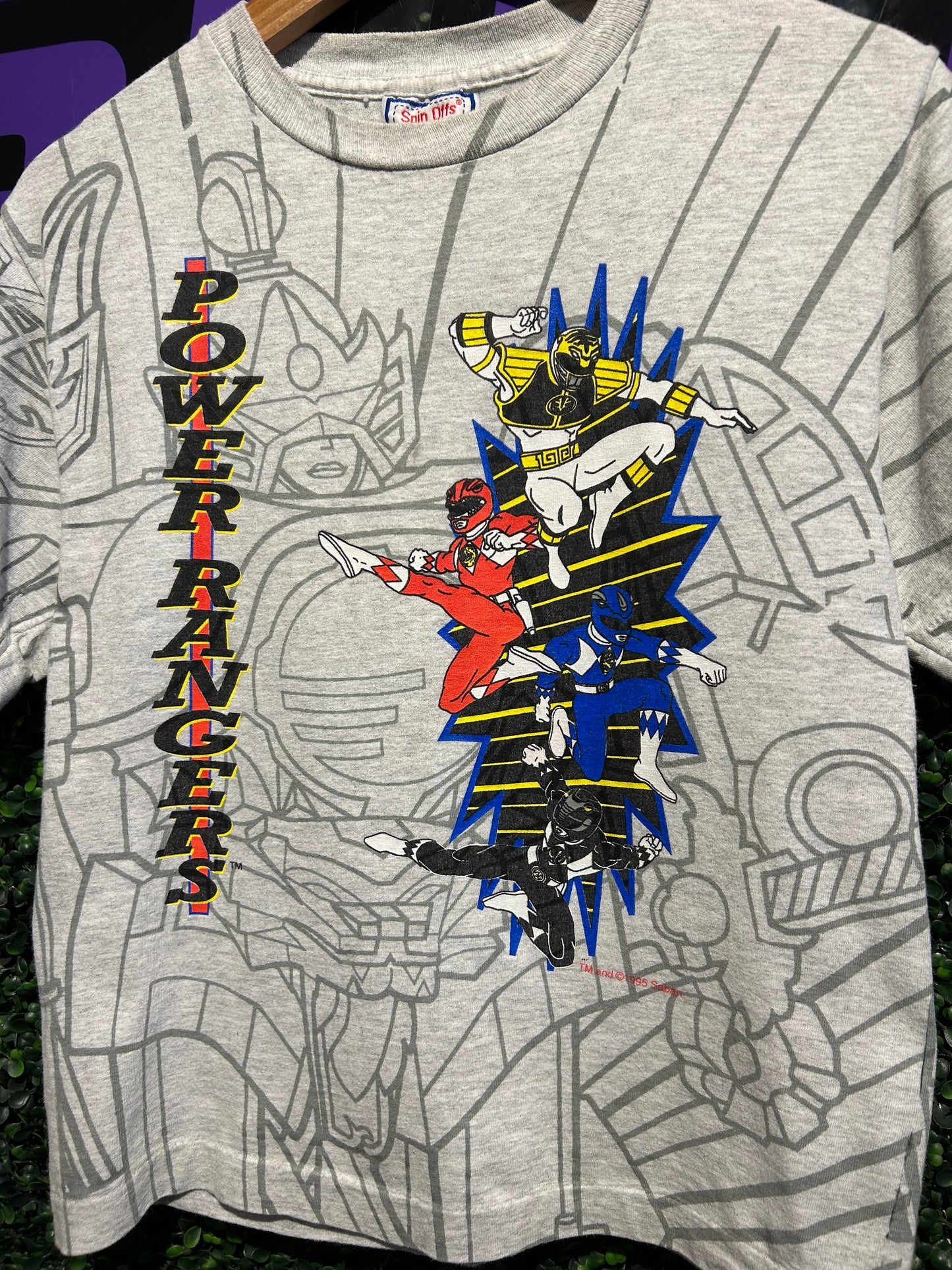 1995 Power Rangers AOP T-Shirt. Size Small