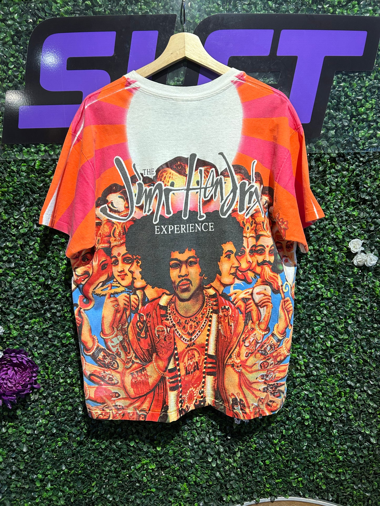 1994 The Jimi Hendrix Experience All-Over-Print T-Shirt. Size Large