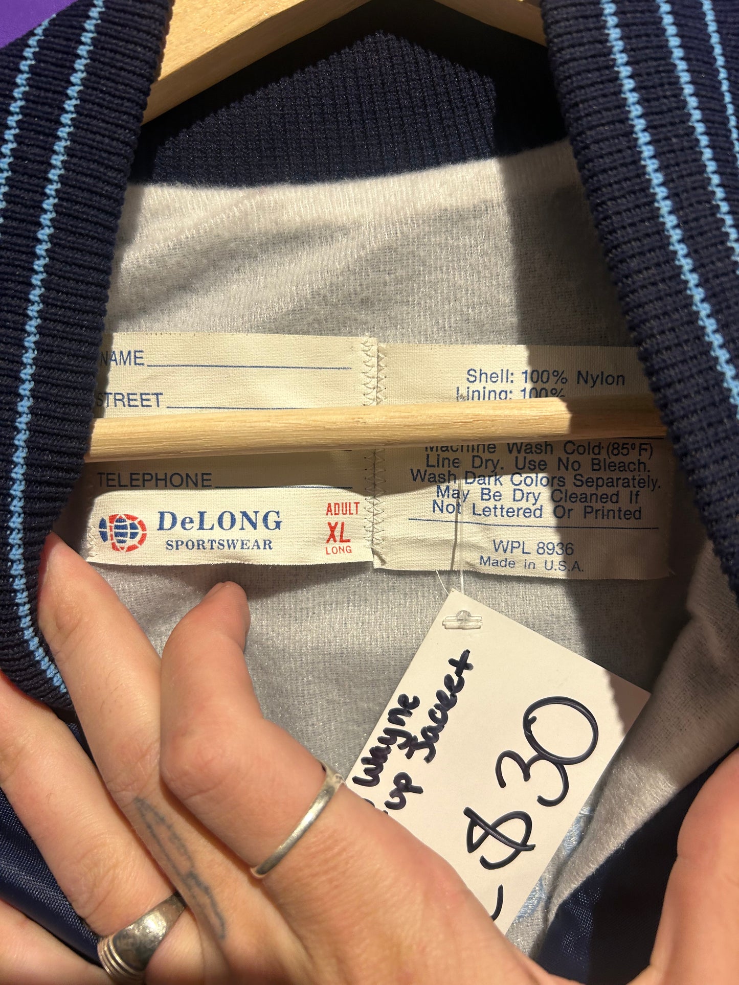 80s Grandpa Wayne Button-Up Jacket. Size L/XL