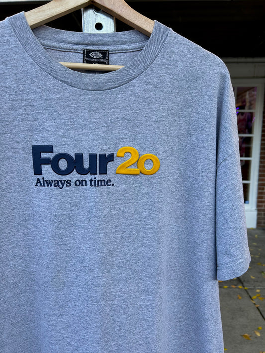 Vintage Four 20 ‘Always On Time’ T-Shirt. Size XXL