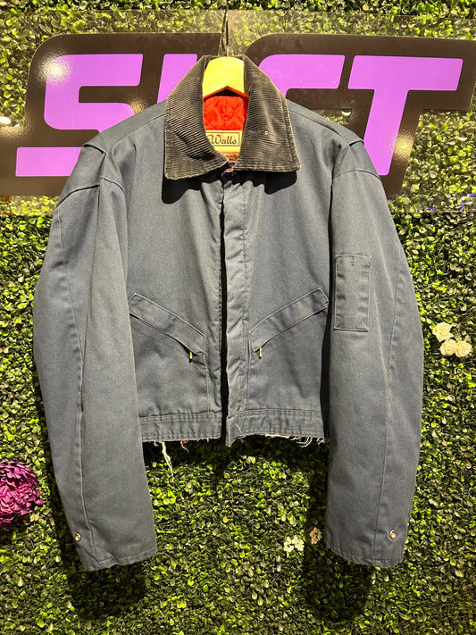 Vintage Walls Collared Cut-Off Lined Jacket. Size S/M (Cropped)