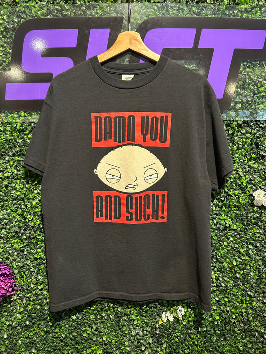 Vintage Family Guy Stewie Damn You And Such T-Shirt. Size Large
