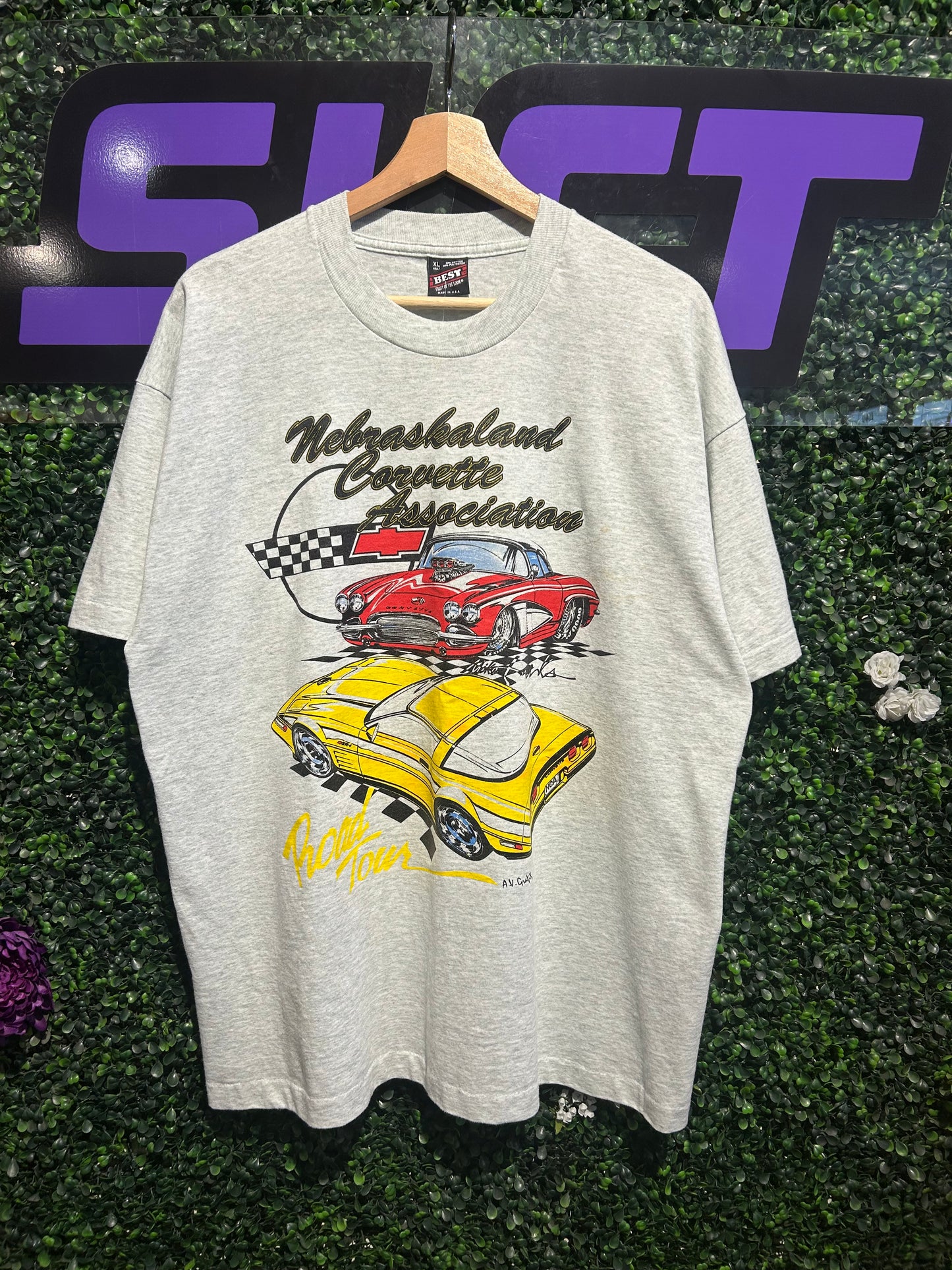 90s Nebraskaland Corvette Association T-Shirt. Size XL