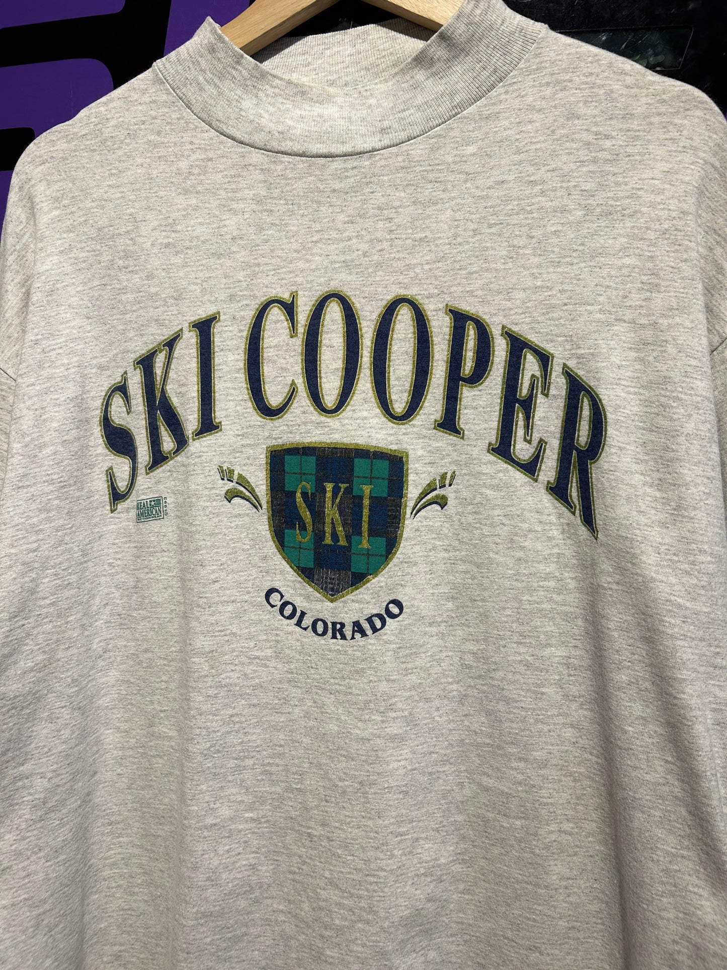 90s Ski Cooper Colorado Mock-Neck LS Shirt. Size L/XL