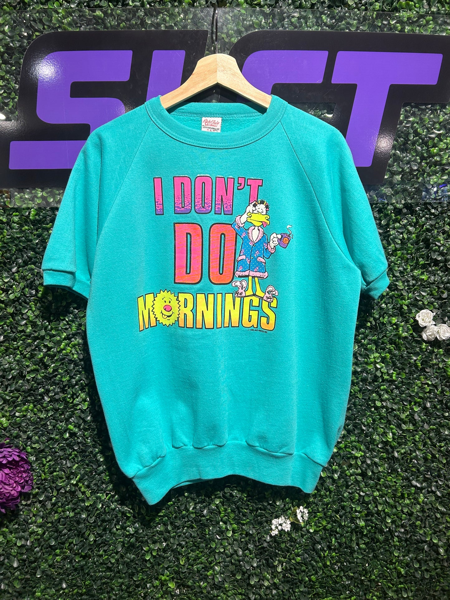 1990 I Don’t Do Mornings Short-Sleeve Crewneck. Size Large