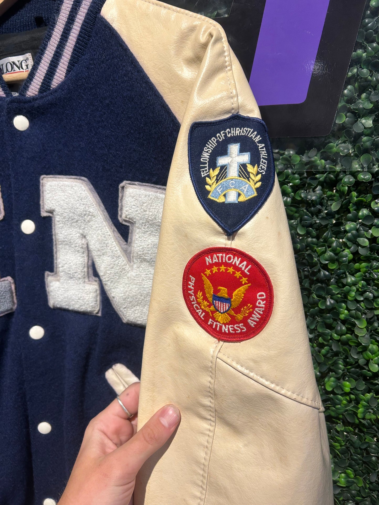 80s Wool Varsity Letterman Jacket. Size M/L