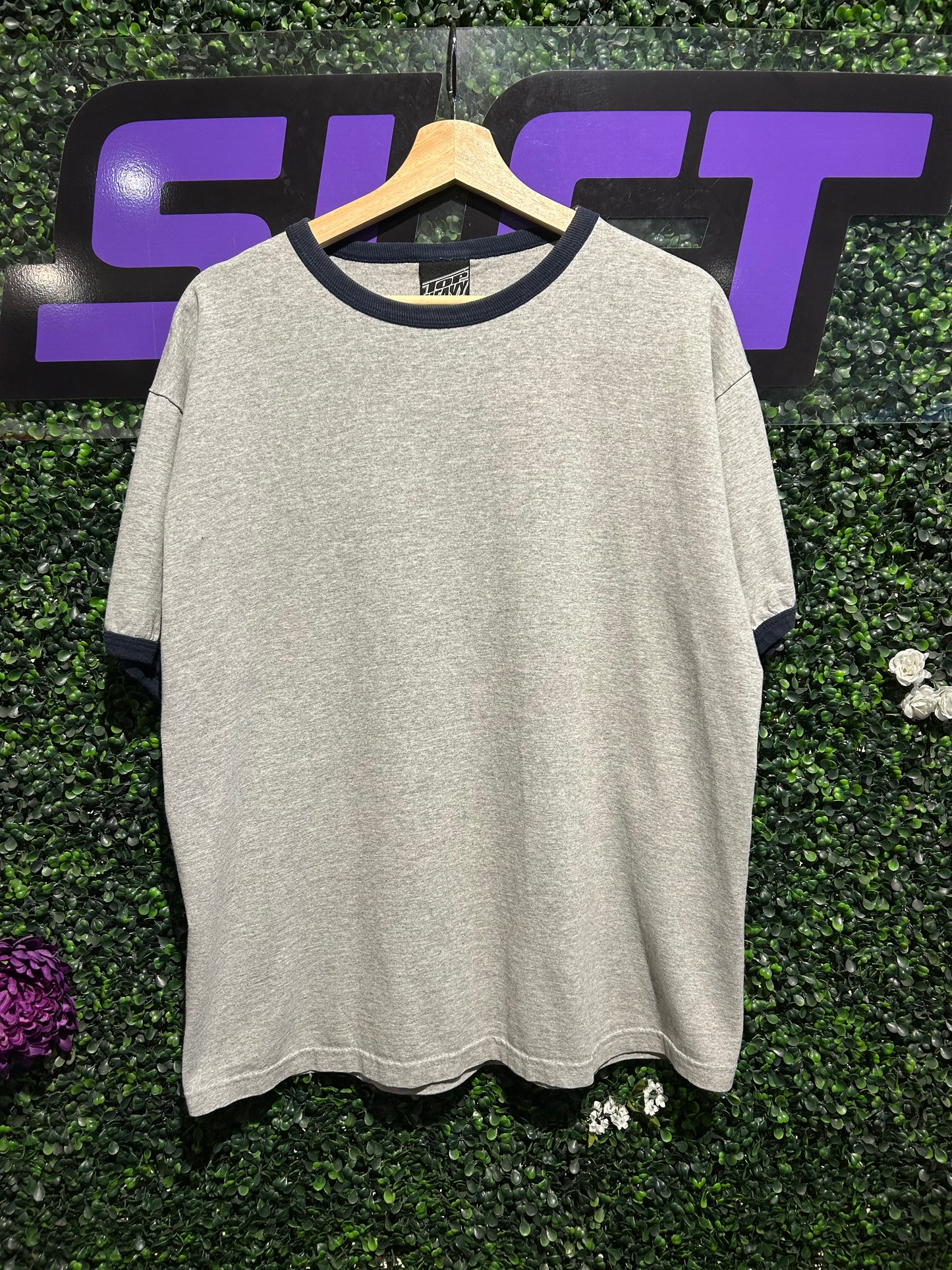 Vintage Top Heavy Blank Ringer T-Shirt. Size L/XL