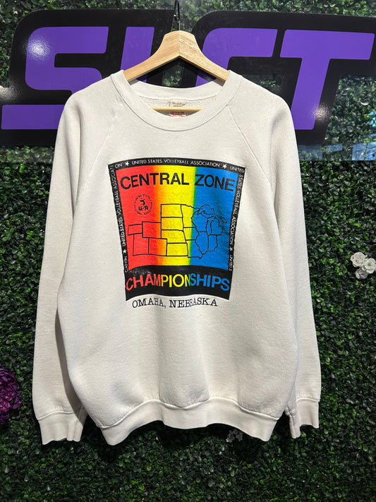 80s Central Zone Volleyball Championships Crewneck. Size Large