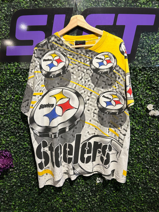 1995 Pittsburgh Steelers Magic Johnson T’s AOP T-Shirt. Size L/XL