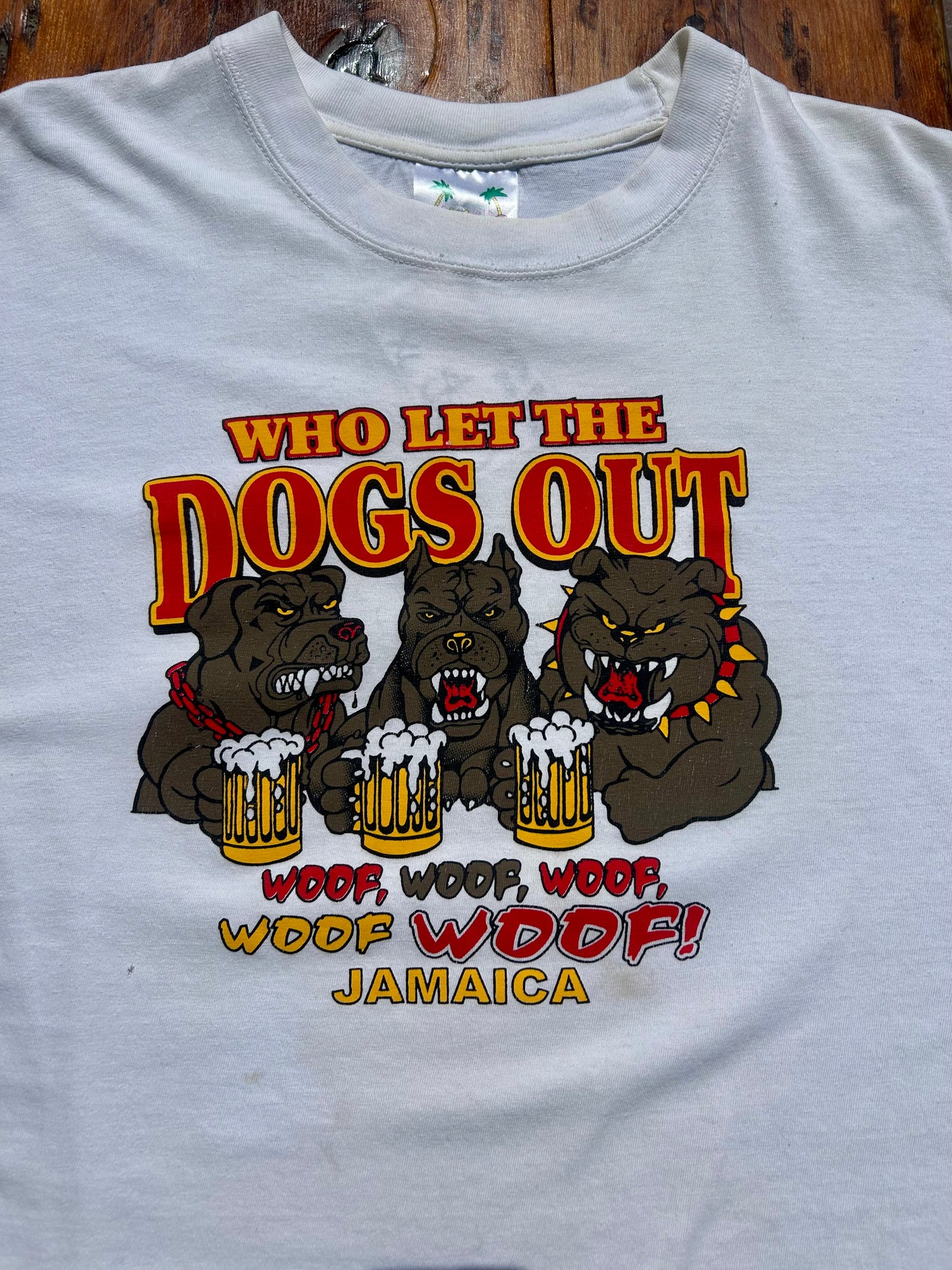 Vintage Who Let The Dogs Out Jamaica T-Shirt. Size L/XL