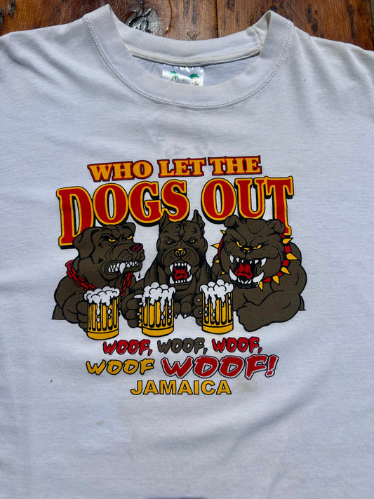 Vintage Who Let The Dogs Out Jamaica T-Shirt. Size L/XL