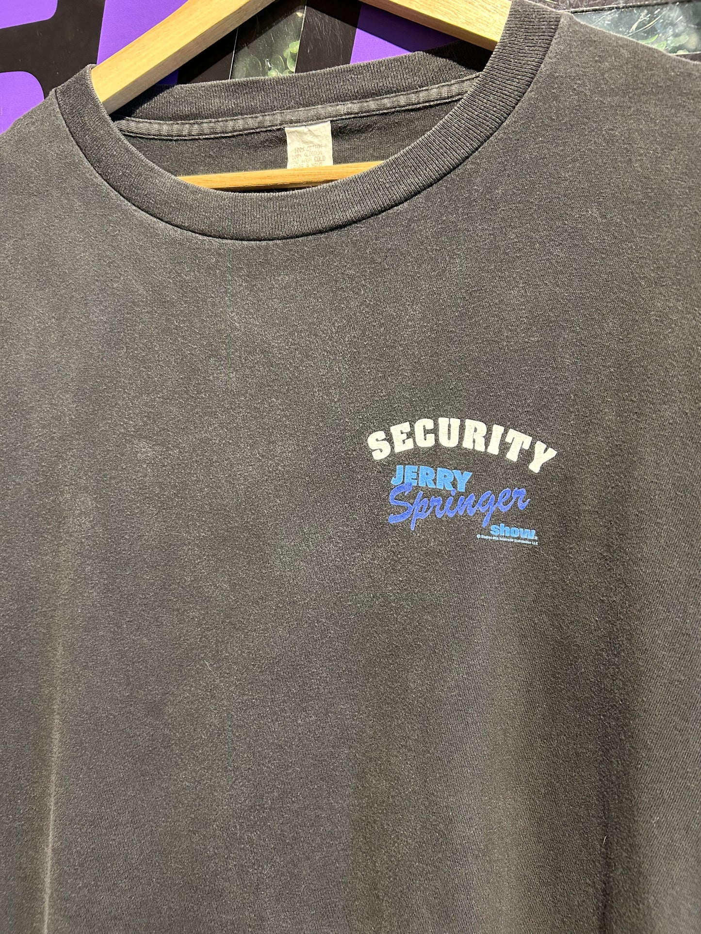 90s The Jerry Springer Show Security T-Shirt. Size XL