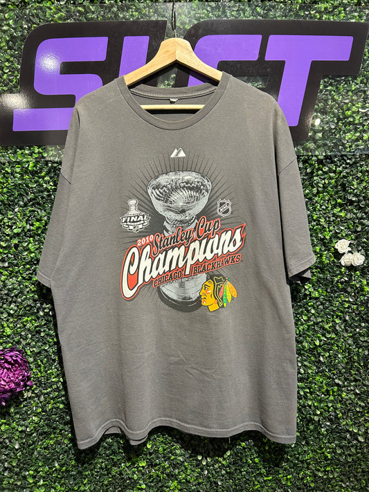 2010 Chicago Blackhawks Stanley Cup Champions T-Shirt. Size XL