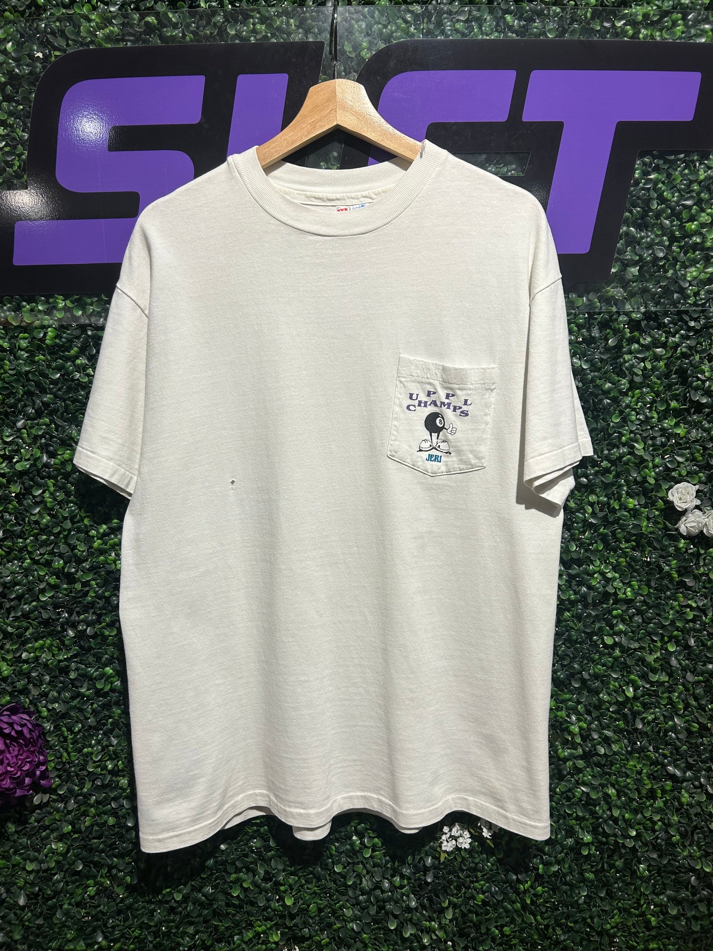 1994 Ute Inn Colorado Pool Tournament Pocket T-Shirt. Size Large