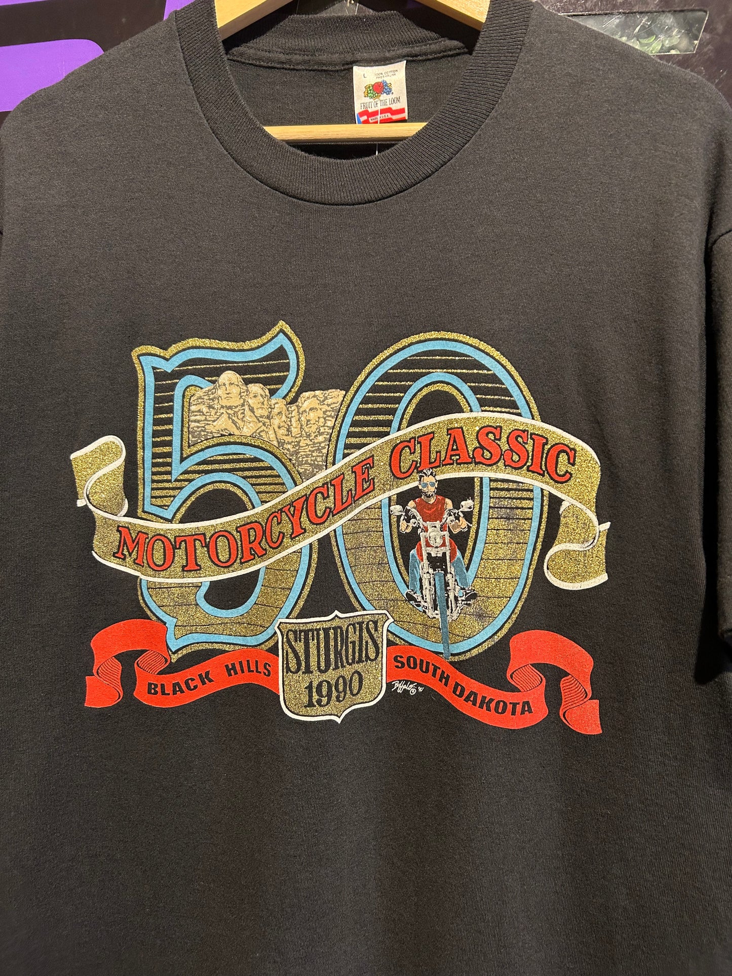 1990 Sturgis Motorcycle Classic T-Shirt. Size Large