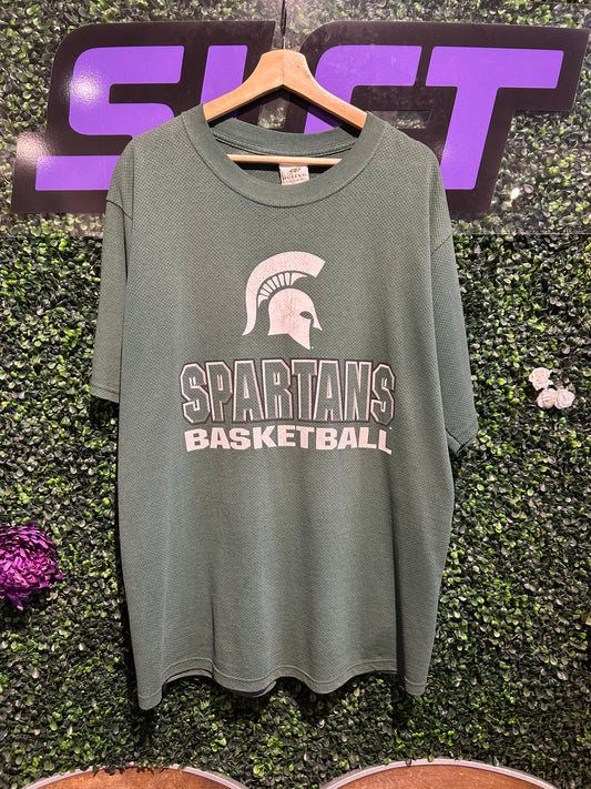 Vintage Michigan State Spartans Basketball Mesh T-Shirt. Size XL