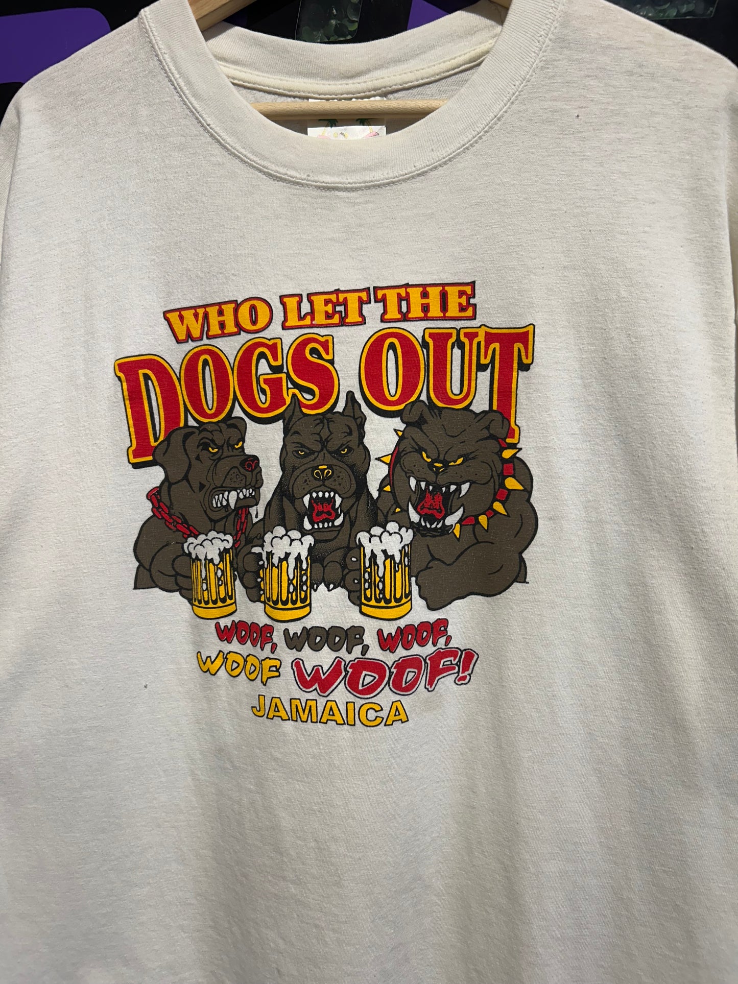 Vintage Who Let The Dogs Out Jamaica T-Shirt. Size L/XL