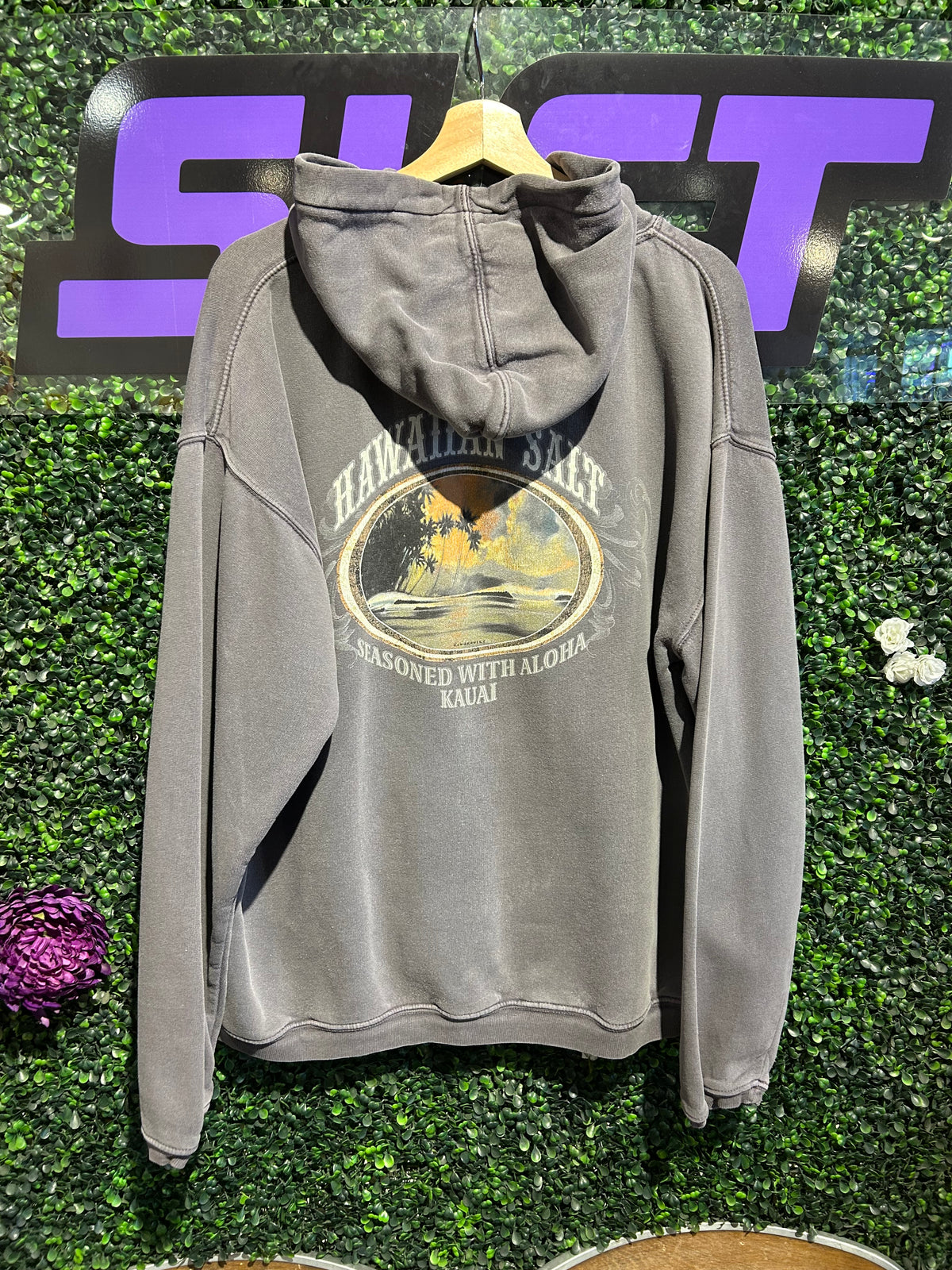 00s Hawaiian Salt Faded Hoodie. Size Large