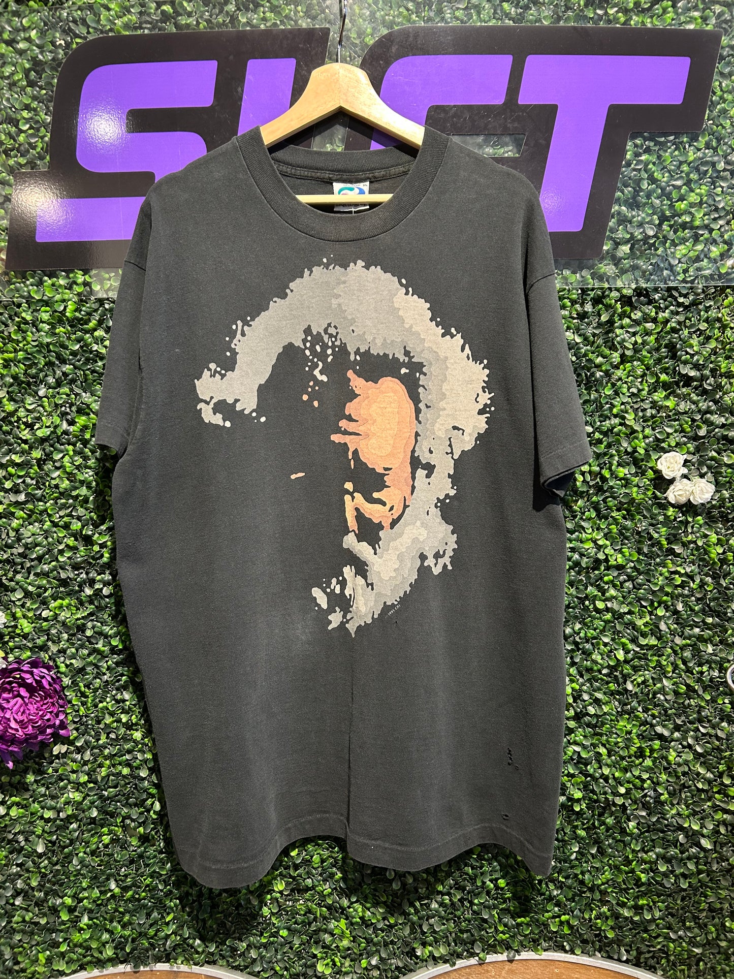 1995 Jerry Garcia “Our Love Will Not Fade Away” Liquid Blue T-Shirt. Size XL