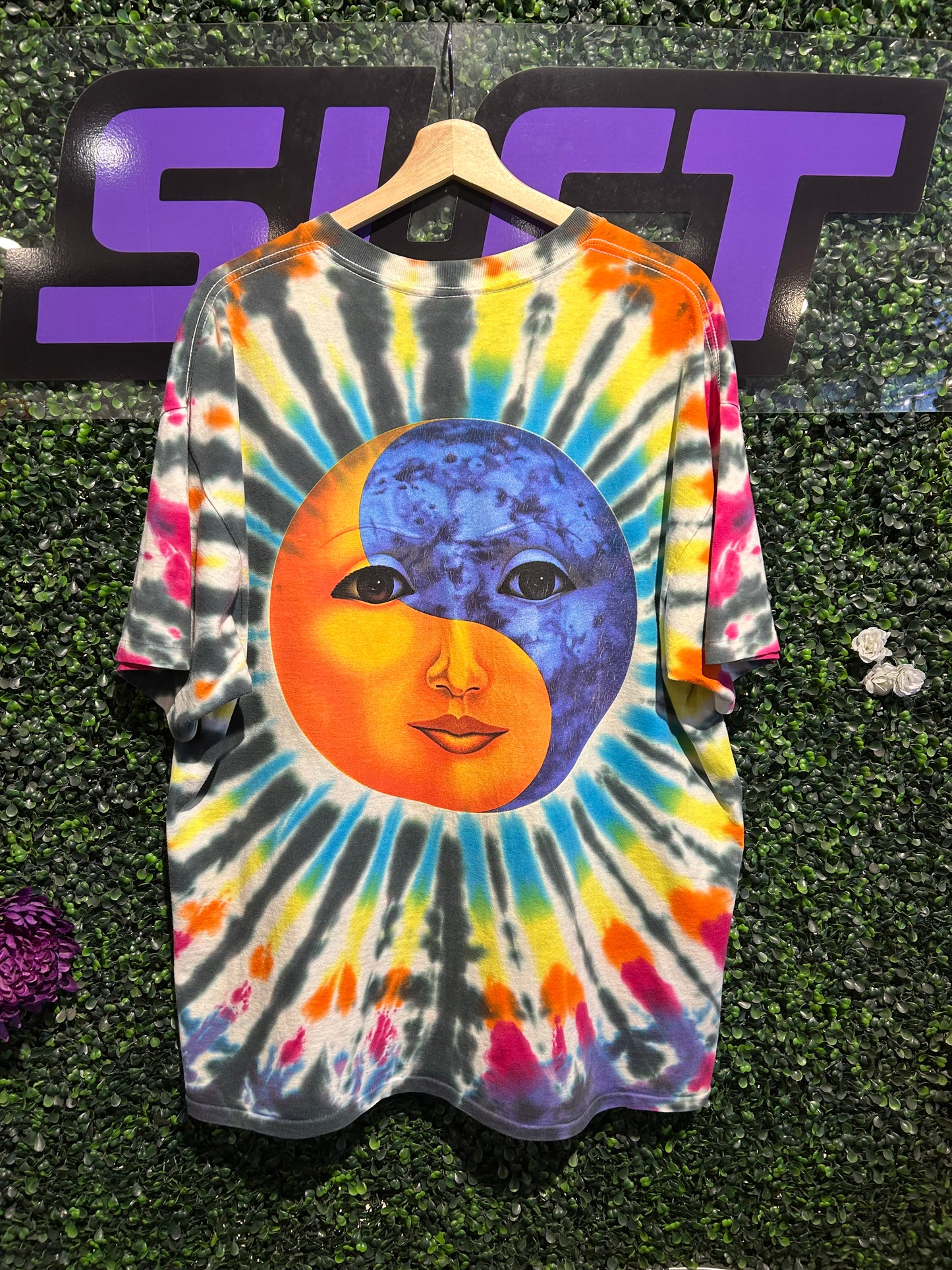 1995 Tammy Schatz Sun & Moon Tie-Dye T-Shirt. Size XL