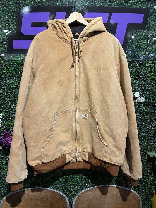 Vintage Carhartt Xfinity Zip-Up Hooded Jacket. Size XL