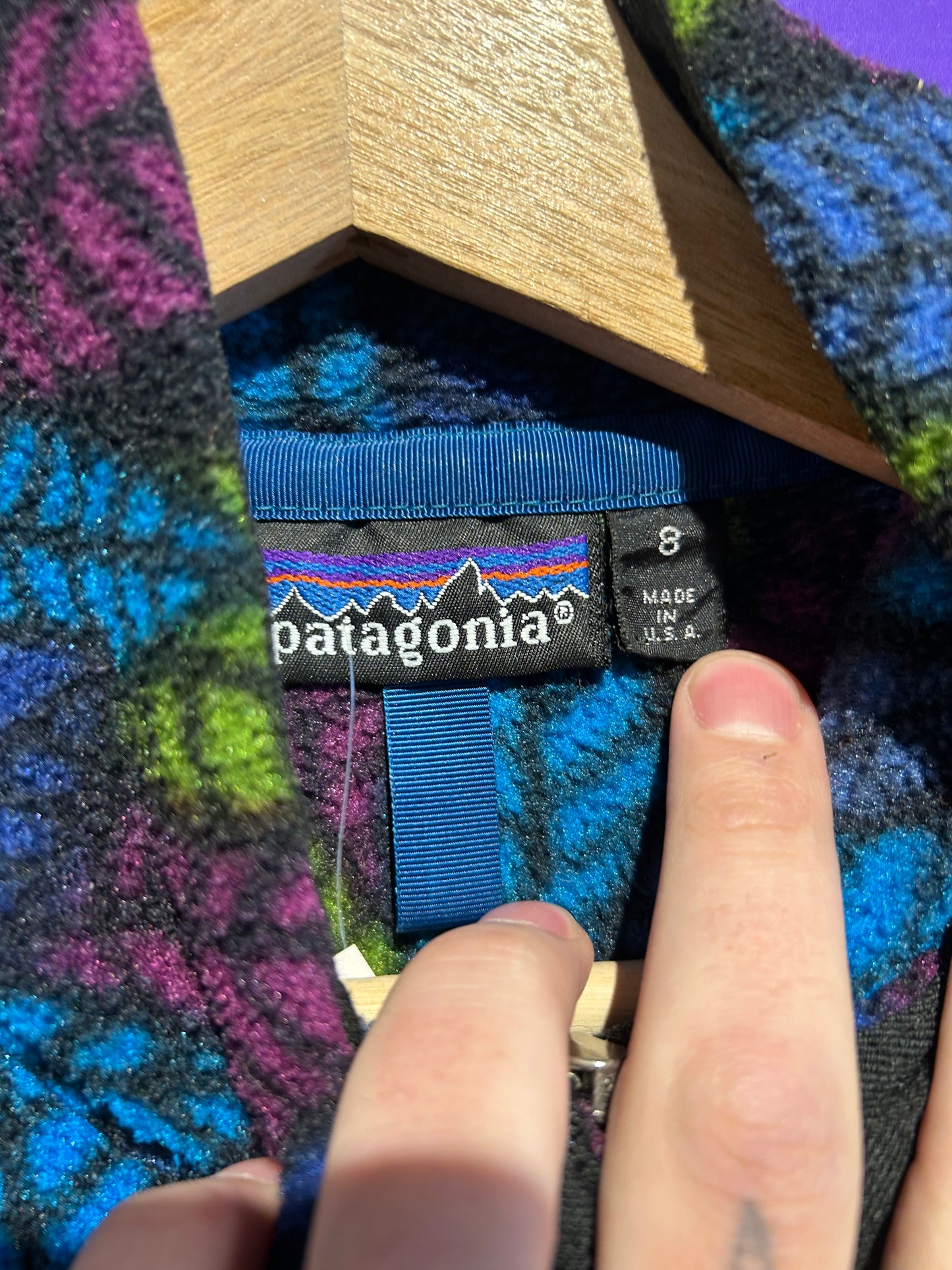 90s Patagonia Half-Zip Patterned Fleece Jacket. Size Medium