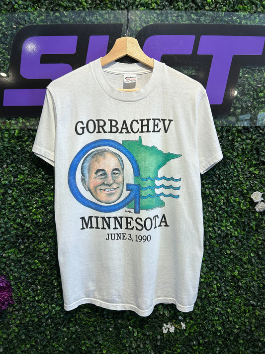 1990 Mikhail Gorbachev Minnesota T-Shirt. Size S/M