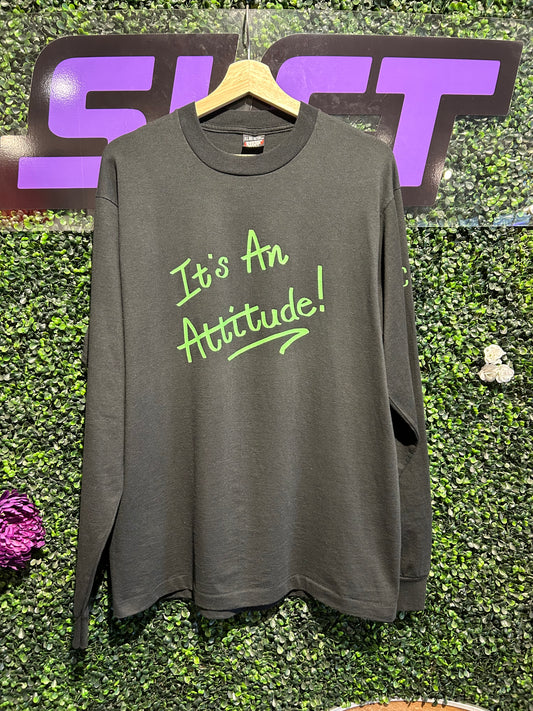 90s It’s An Attitude LS Shirt. Size L/XL