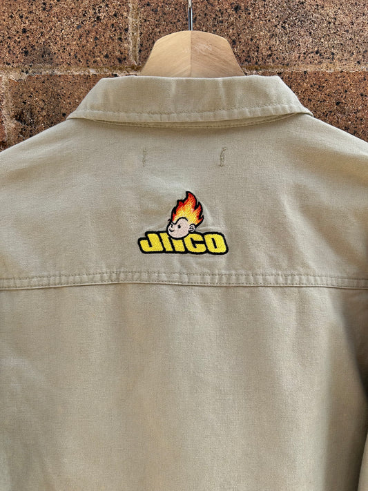 90s JNCO Flamehead Zip-Up Utility Jacket. Size Large