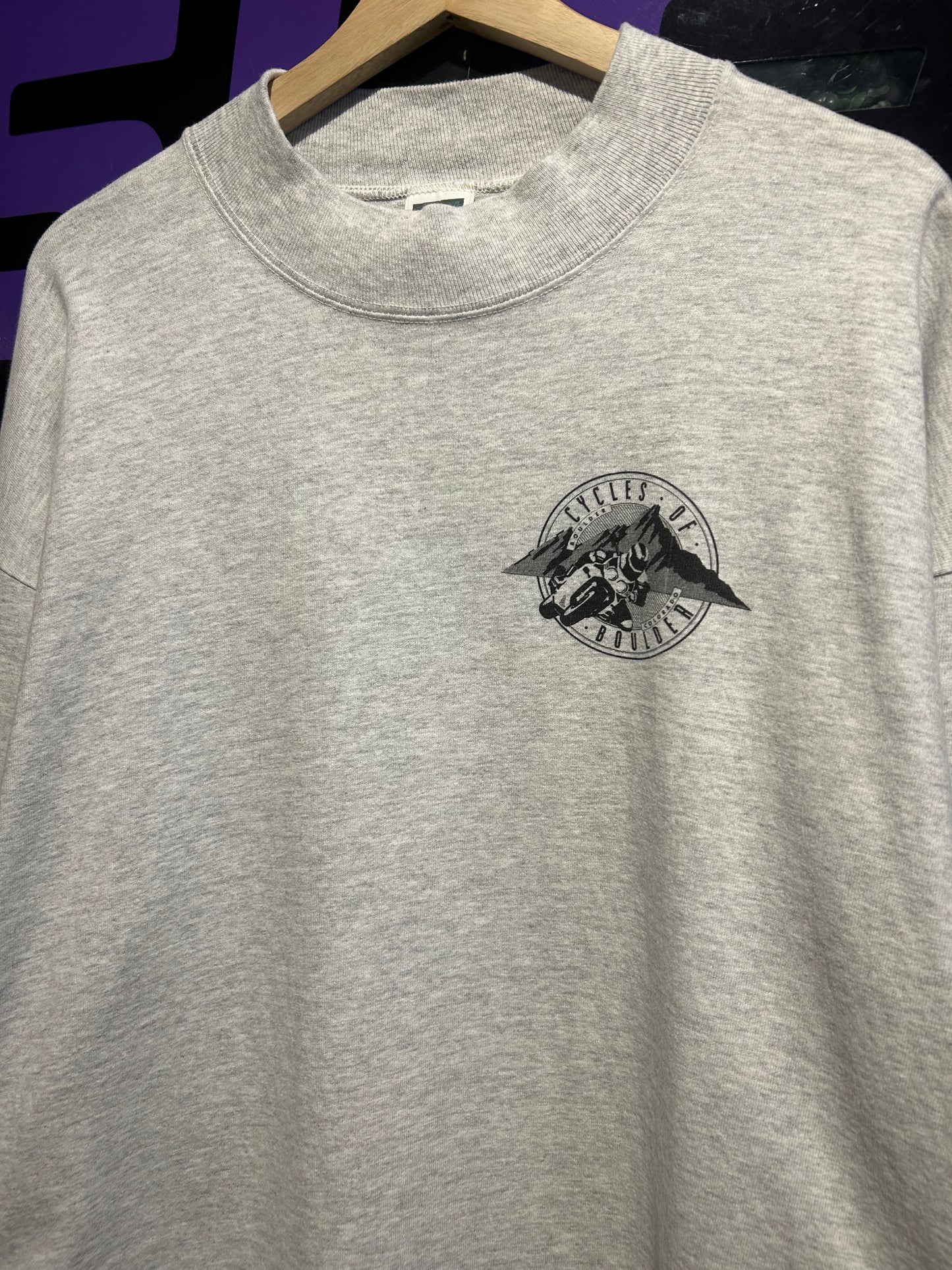 1995 Cycles Of Boulder 20th Anniversary LS Mock-Neck Shirt. Size XXL