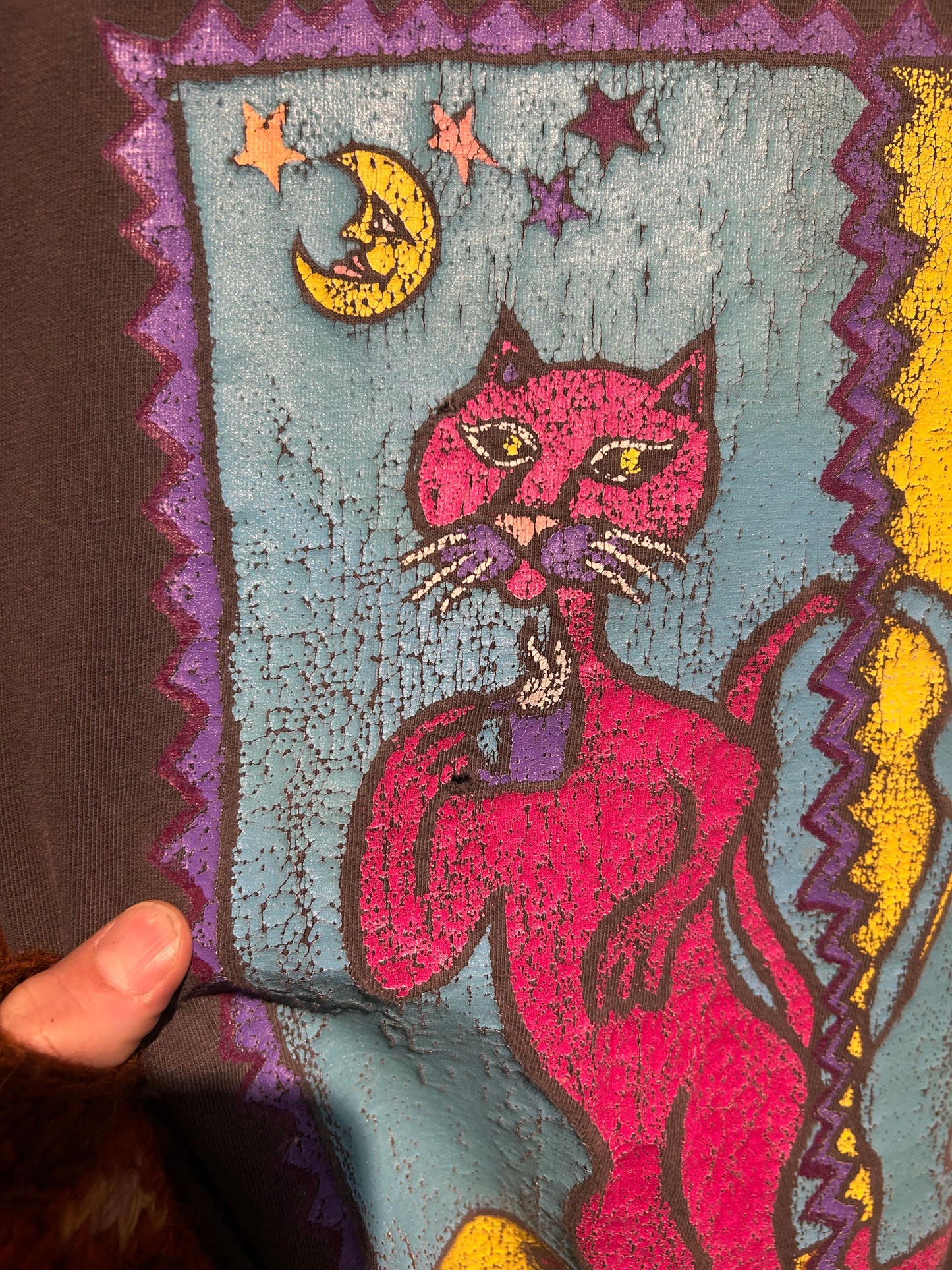 Vintage Coffee Cats Art T-Shirt. Size M/L