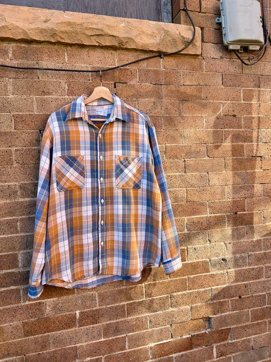 70s Big Mac Button-Up Flannel Shirt. Size L/XL