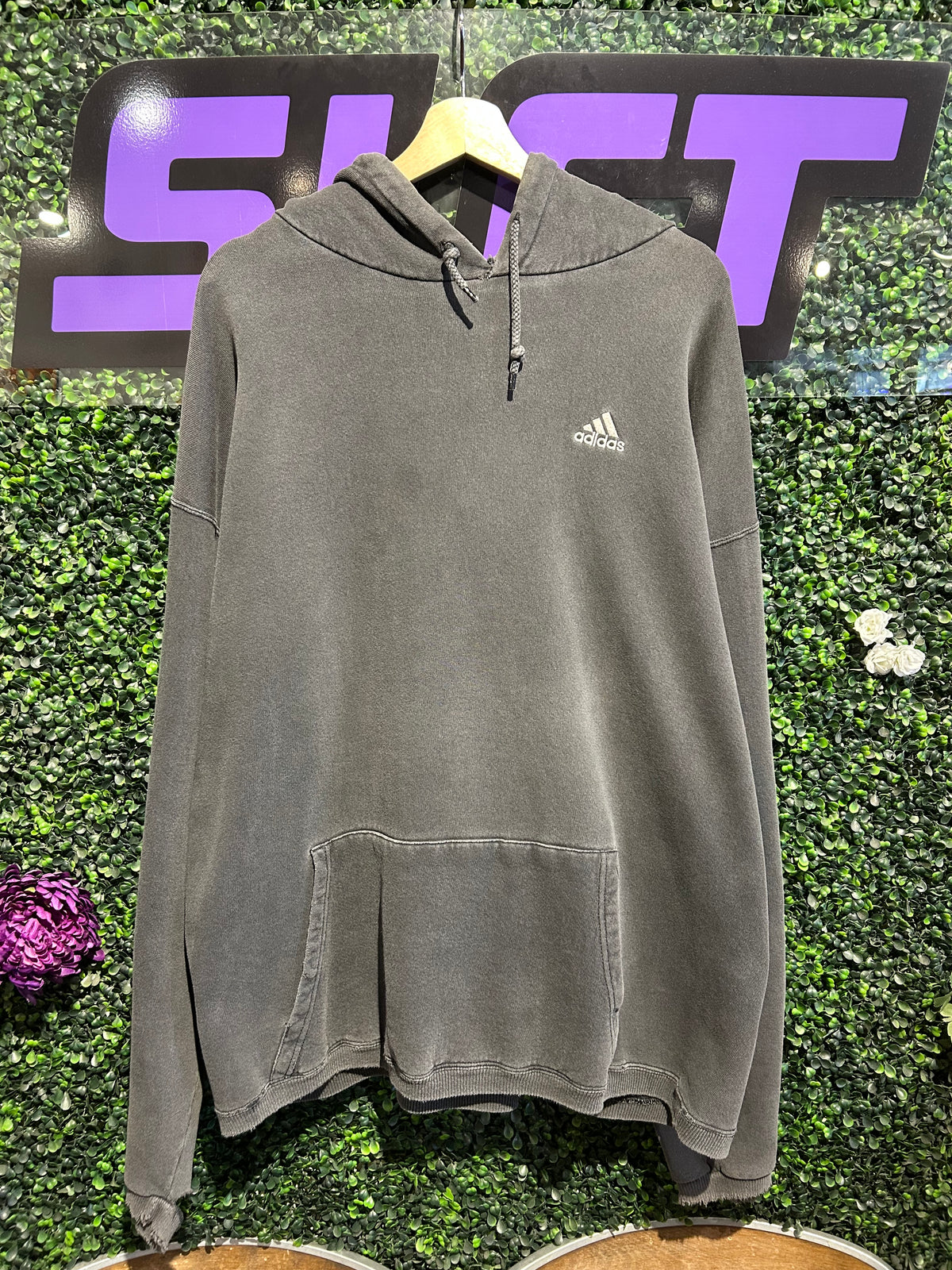 90s Faded Adidas Hoodie. Size XL
