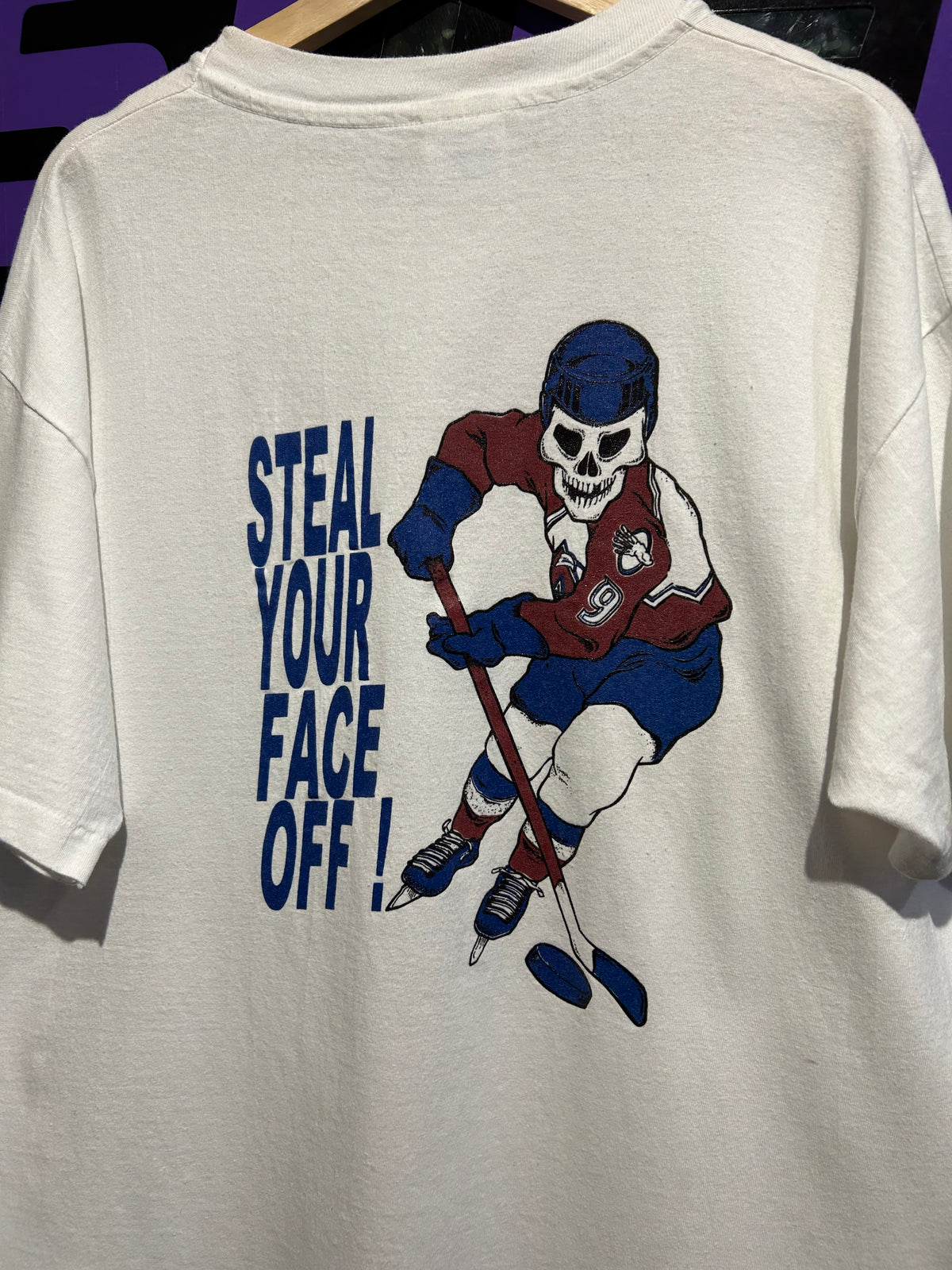 90s Grateful Dead Colorado Avalanche “Steal Your Face Off” T-Shirt. Size XL